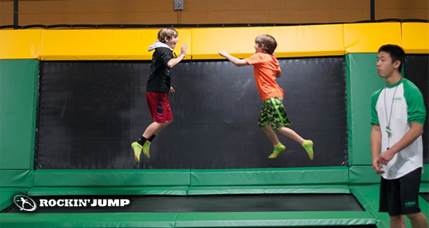 rocknjump Kids jumping on trampoline at Rockin Jump
