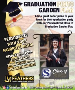 Feathers graduate lawn flags