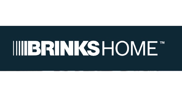 Brinks Home Security Logo words: Brinks Home Security TM inside black rectangle on white background